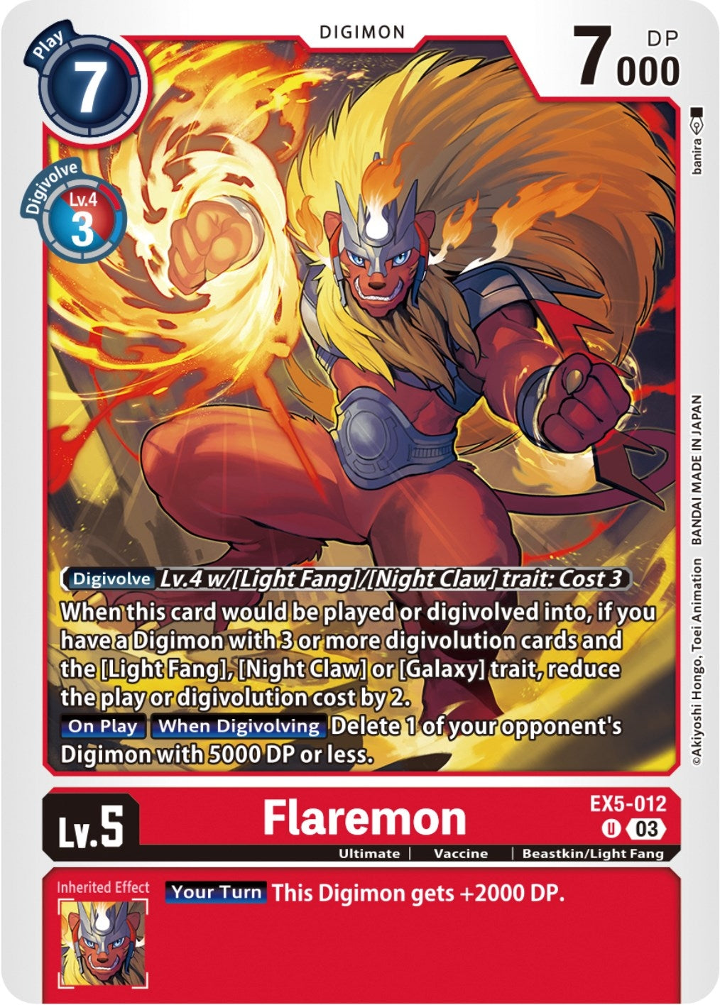 Flaremon (5012) [EX05] - Digimon Card Game Single