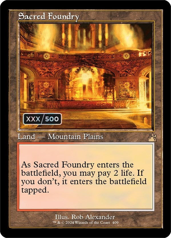 Sacred Foundry (Retro Frame) (Serial Numbered) (409) [RVR] - MTG Single