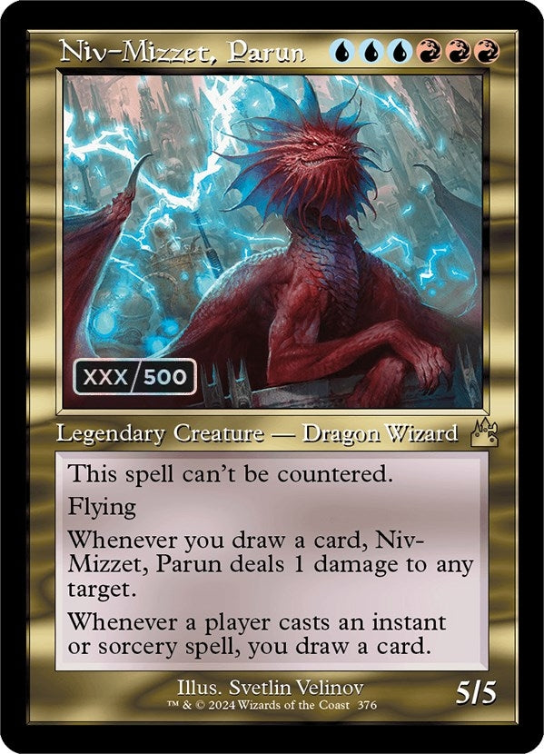 Niv-Mizzet Parun (Retro Frame) (Serial Numbered) (376) [RVR] - MTG Single