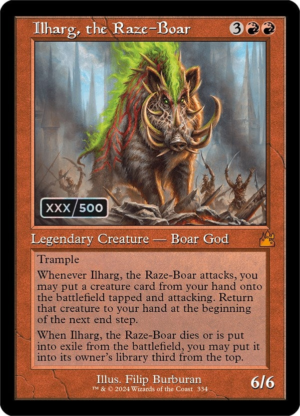 Ilharg the Raze-Boar (Retro Frame) (Serial Numbered) (334) [RVR] - MTG Single