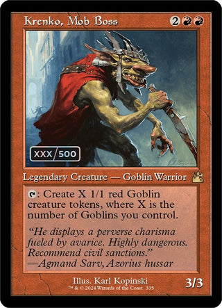 Krenko Mob Boss (Retro Frame) (Serial Numbered) (335) [RVR] - MTG Single