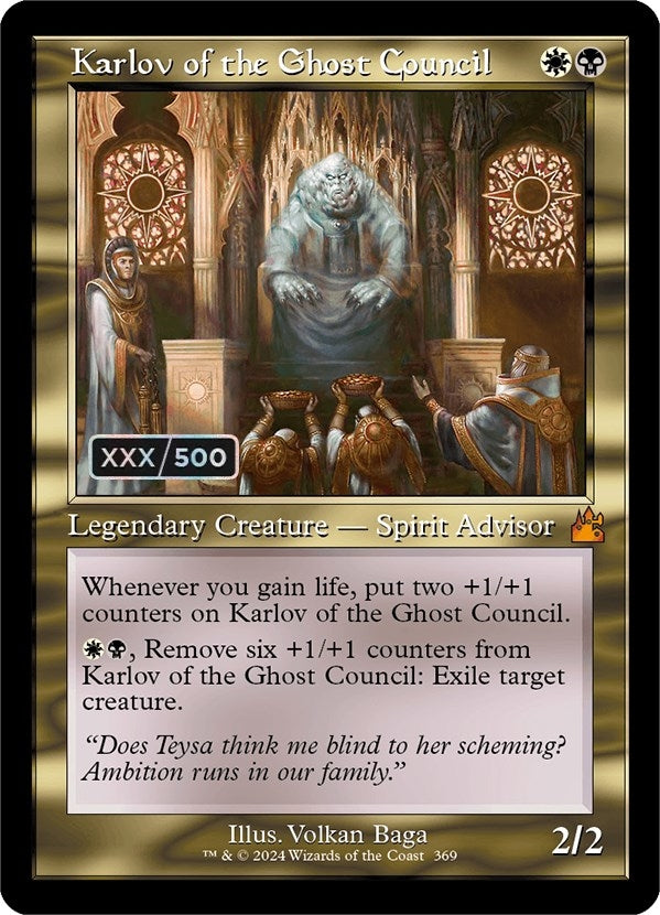 Karlov of the Ghost Council (Retro Frame) (Serial Numbered) (369) [RVR] - MTG Single