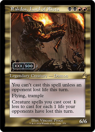 Rakdos Lord of Riots (Retro Frame) (Serial Numbered) (379) [RVR] - MTG Single
