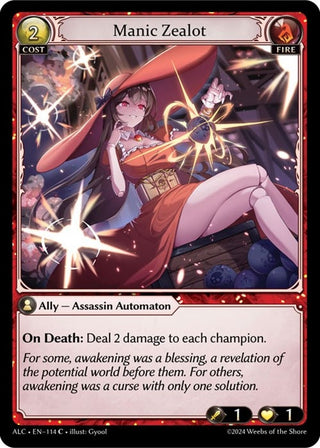 Image for Manic Zealot (114) (Alchemical Revolution) - Grand Archive TCG