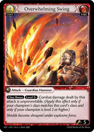 Image for Overwhelming Swing (116) (Alchemical Revolution) - Grand Archive TCG