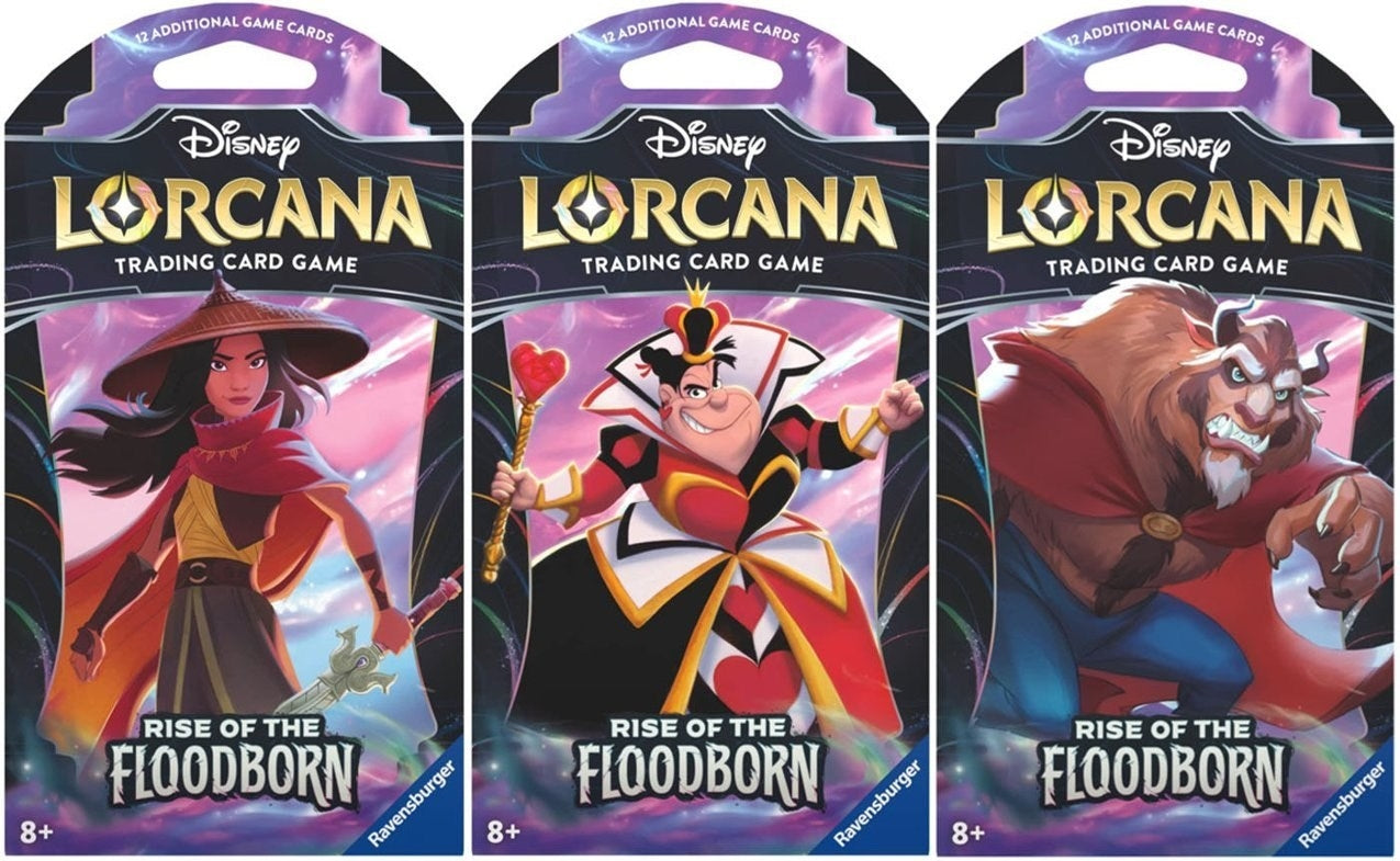 Disney Lorcana: Rise of the Floodborn Sleeved Booster Pack Art Bundle [Set of 3] (2) - Disney Lorcana Sealed