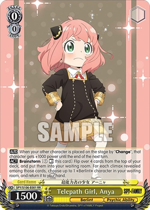 Telepath Girl Anya (106001) [SPY] - Weiss Schwarz Single