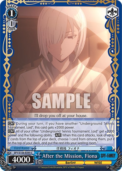 After the Mission Fiona (106095) [SPY] - Weiss Schwarz Single