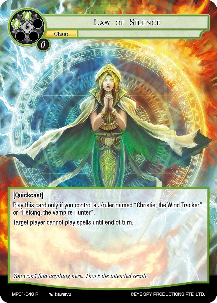 Law of Silence (1048) [MP01] - Force of Will Single