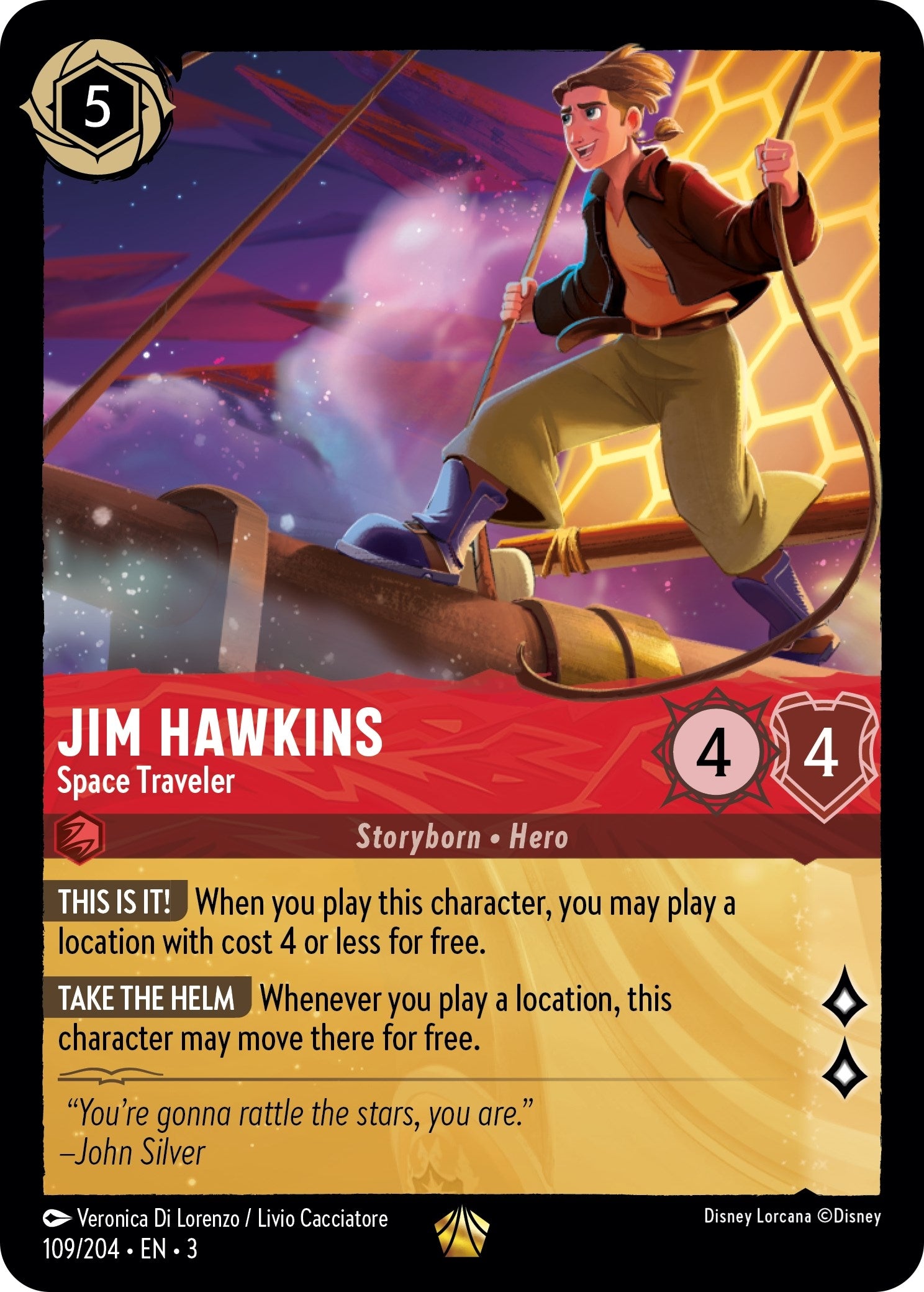 Jim Hawkins - Space Traveler (109) (3) - Disney Lorcana Single