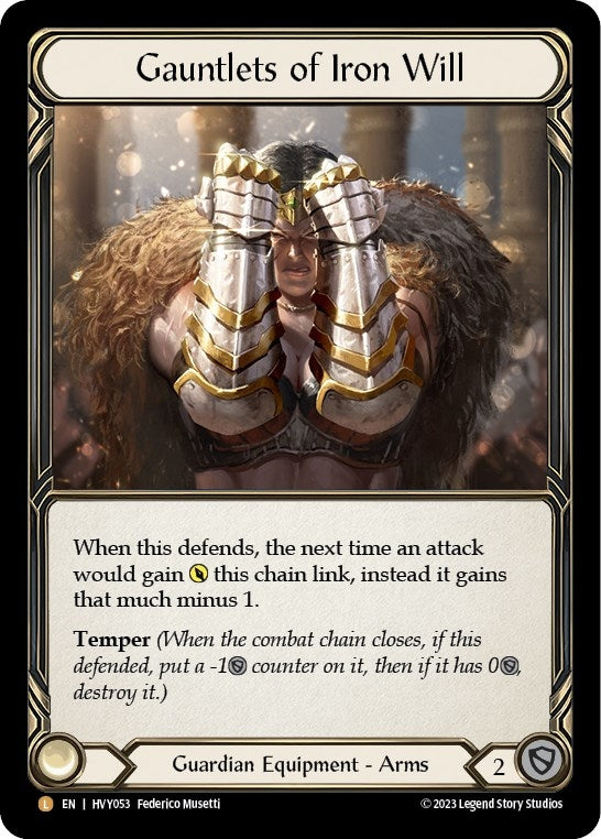 Gauntlets of Iron Will (53) [HVY] - Flesh and Blood TCG Single