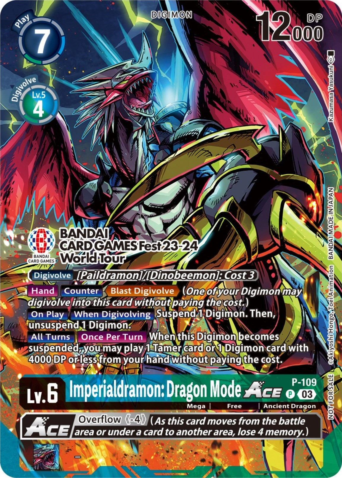 Imperialdramon: Dragon Mode ACE - P-109 (BANDAI Card Games Fest 23-24 World Tour) (109) [D-PR] - Digimon Card Game