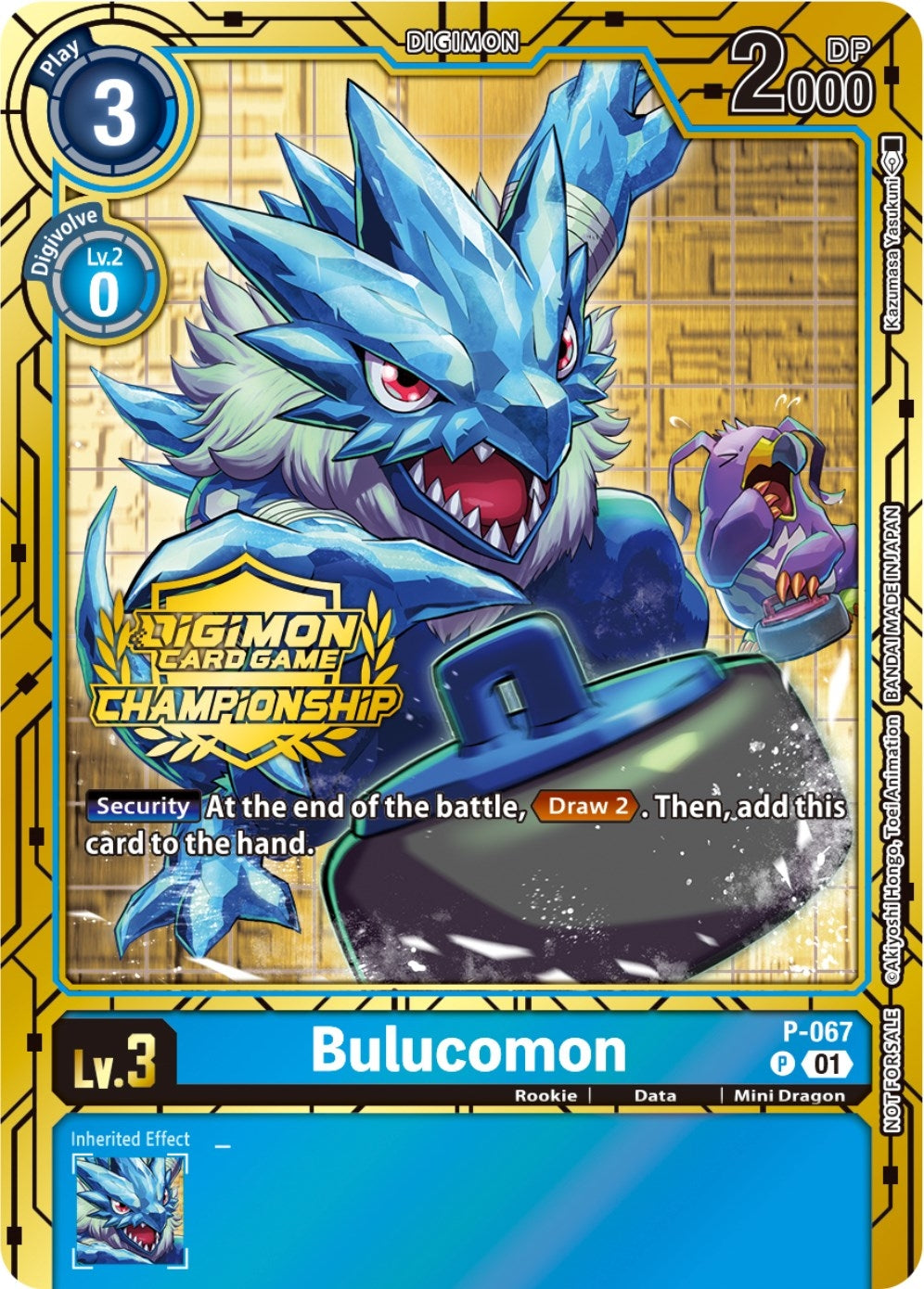 Bulucomon - P-067 (Championship 2023 Gold Card Set) (67) [D-PR] - Digimon Card Game Single