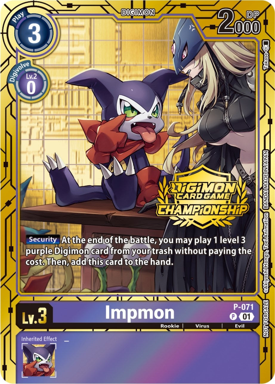 Impmon - P-071 (Championship 2023 Gold Card Set) (71) [D-PR] - Digimon Card Game Single