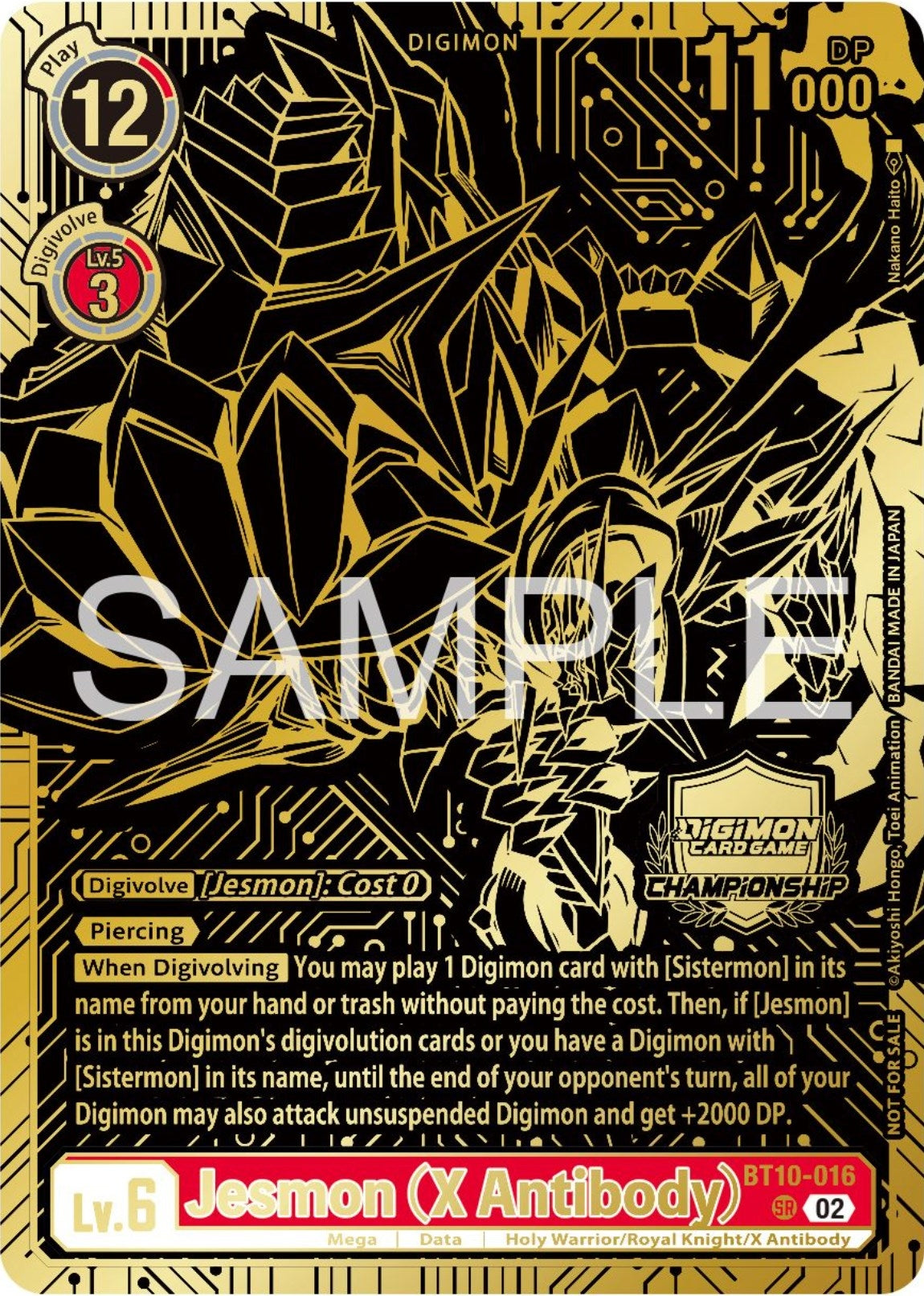 Jesmon (X Antibody) (2023 Championship Finals 1st Place) (10016) [BT10] - Digimon Card Game Single