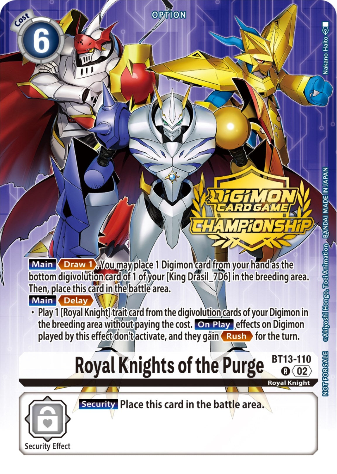 Royal Knights of the Purge (Championship 2023 Tamers Pack) (13110) [BT13] - Digimon Card Game Single