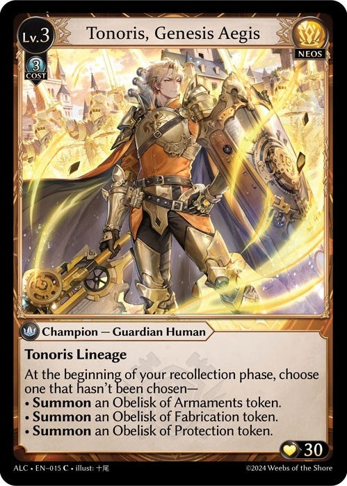 Image for Tonoris, Genesis Aegis (012) (Alchemical Revolution Starter Decks) - Grand Archive TCG