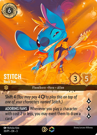 Stitch - Rock Star (Store Championship) (30) (DLPC) - Disney Lorcana Single