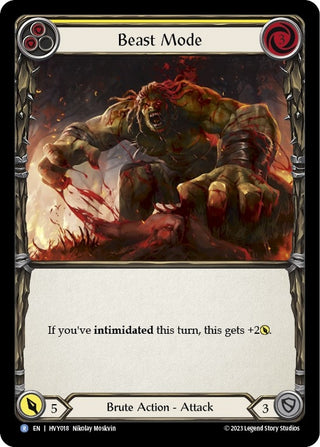 Beast Mode (Yellow) (18) [HVY] - Flesh and Blood TCG Single