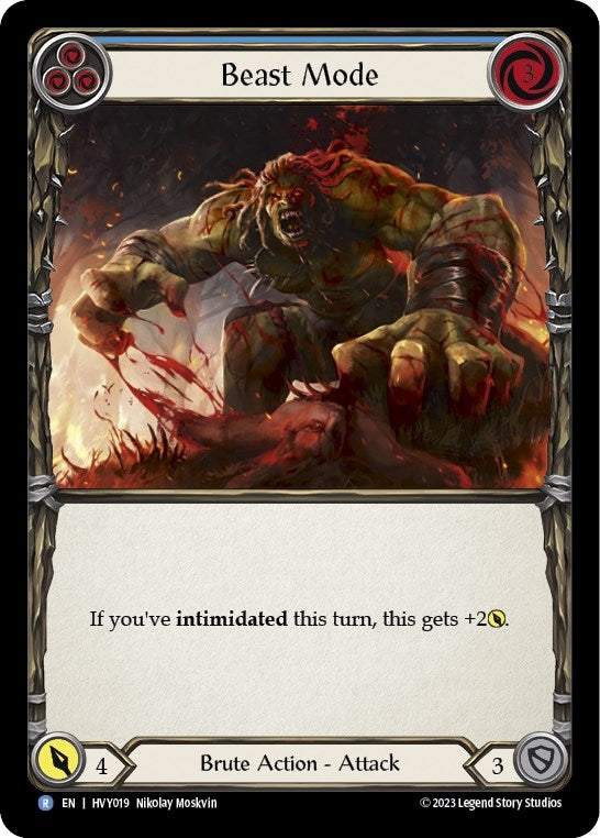 Beast Mode (Blue) (19) [HVY] - Flesh and Blood TCG Single