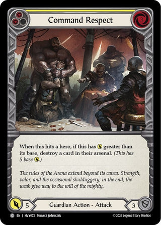 Command Respect (Yellow) (72) [HVY] - Flesh and Blood TCG Single