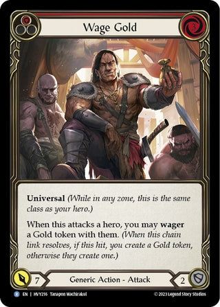 Wage Gold (Red) (216) [HVY] - Flesh and Blood TCG Single