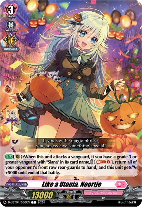 Like a Utopia Noortje (4058) [D-LBT04] - Cardfight Vanguard Single
