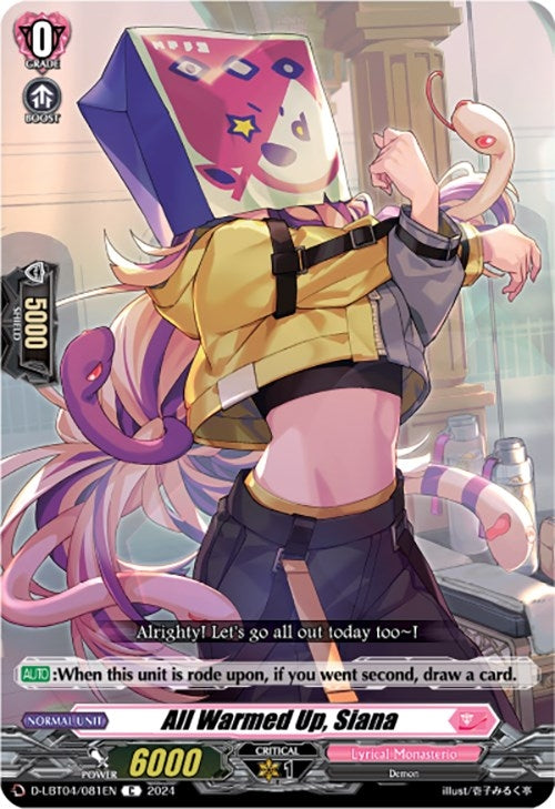 All Warmed Up Siana (4081) [D-LBT04] - Cardfight Vanguard Single