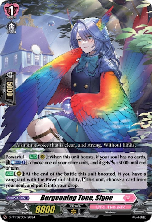 Burgeoning Tone Signe (325) [D-PR] - Cardfight Vanguard Single