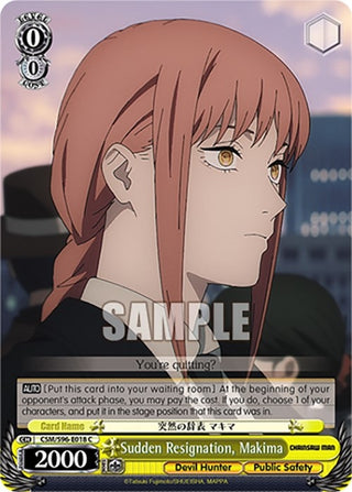 Sudden Resignation Makima (96018) [CSM] - Weiss Schwarz Single