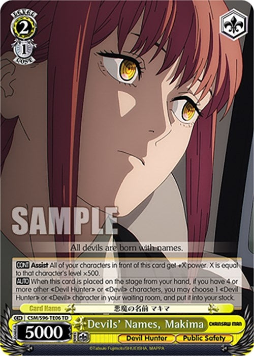 Devils’ Names Makima (9606) [CSM] - Weiss Schwarz Single