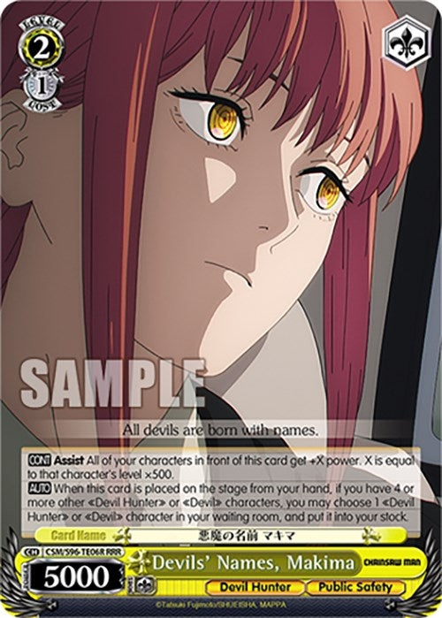 Devils’ Names Makima (RRR) (9606) [CSM] - Weiss Schwarz Single