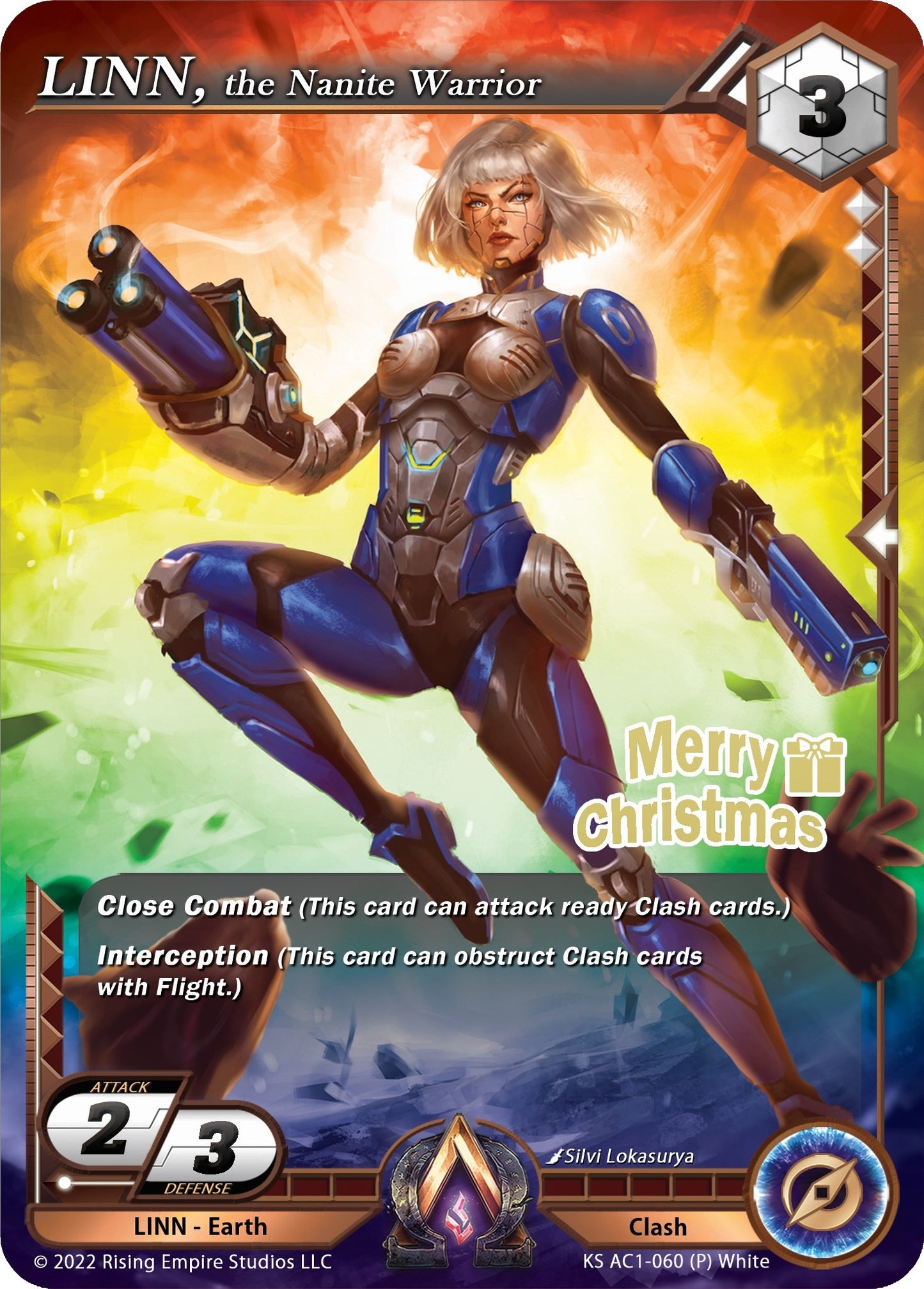 LINN the Nanite Warrior (Merry Christmas Promo) (1060) [KS AC1] - Alpha Clash Single