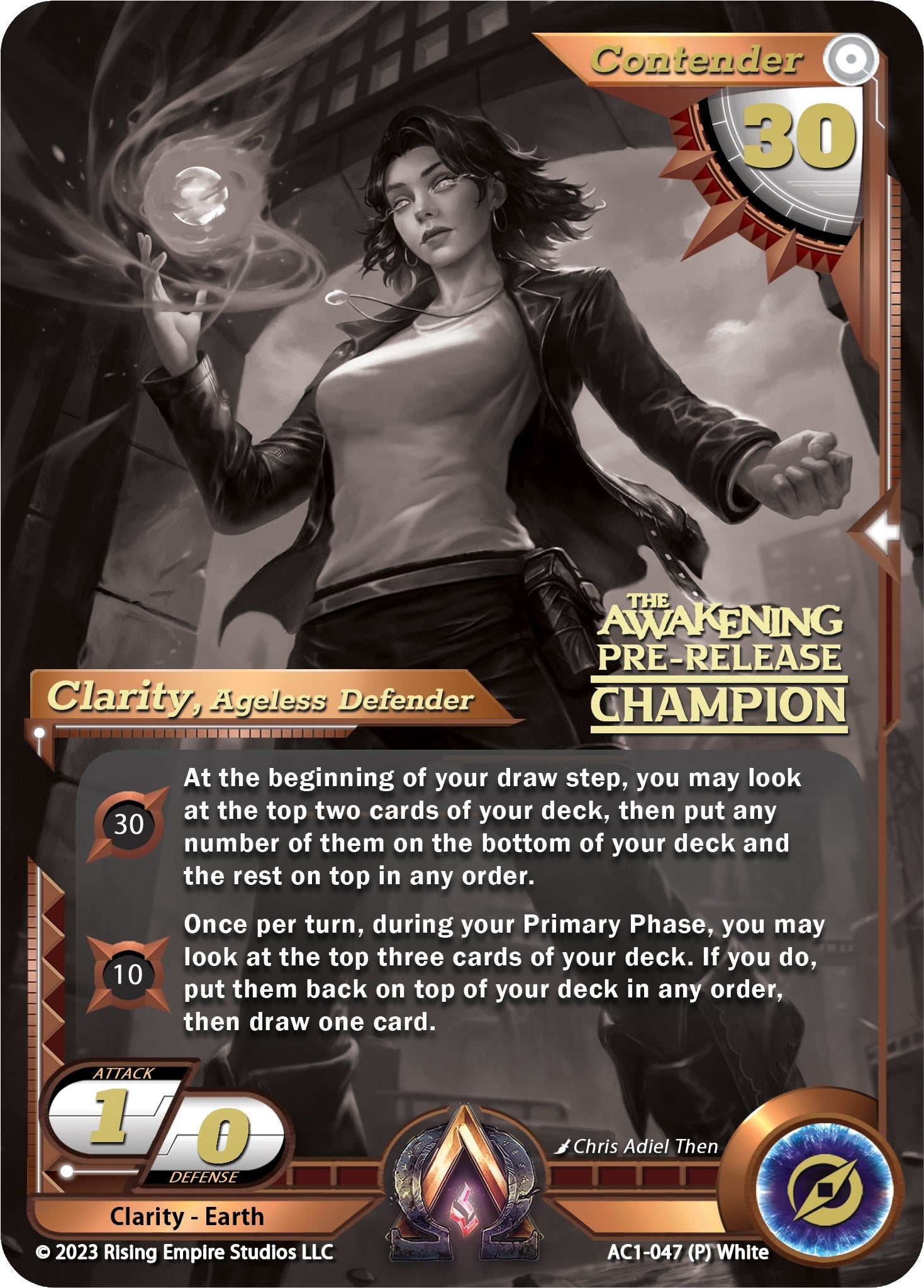 Clarity Ageless Defender (Pre-Release Champion) (1047) [AC1] - Alpha Clash Single