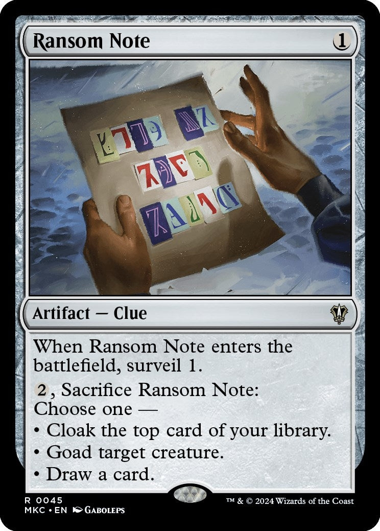 Ransom Note (0045) (45) [MKC] - MTG Single