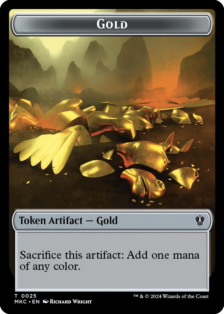 Gold // Treasure Double-Sided Token (0) [MKC] - MTG Single