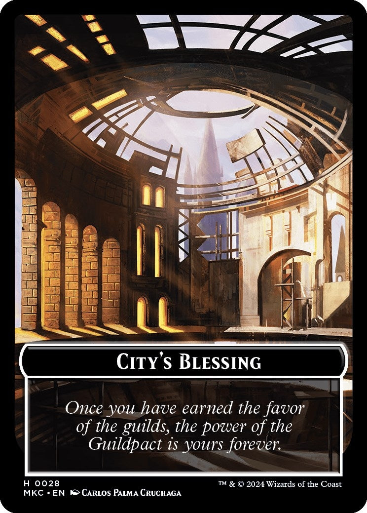 City’s Blessing // Zombie Double-Sided Token (0) [MKC] - MTG Single