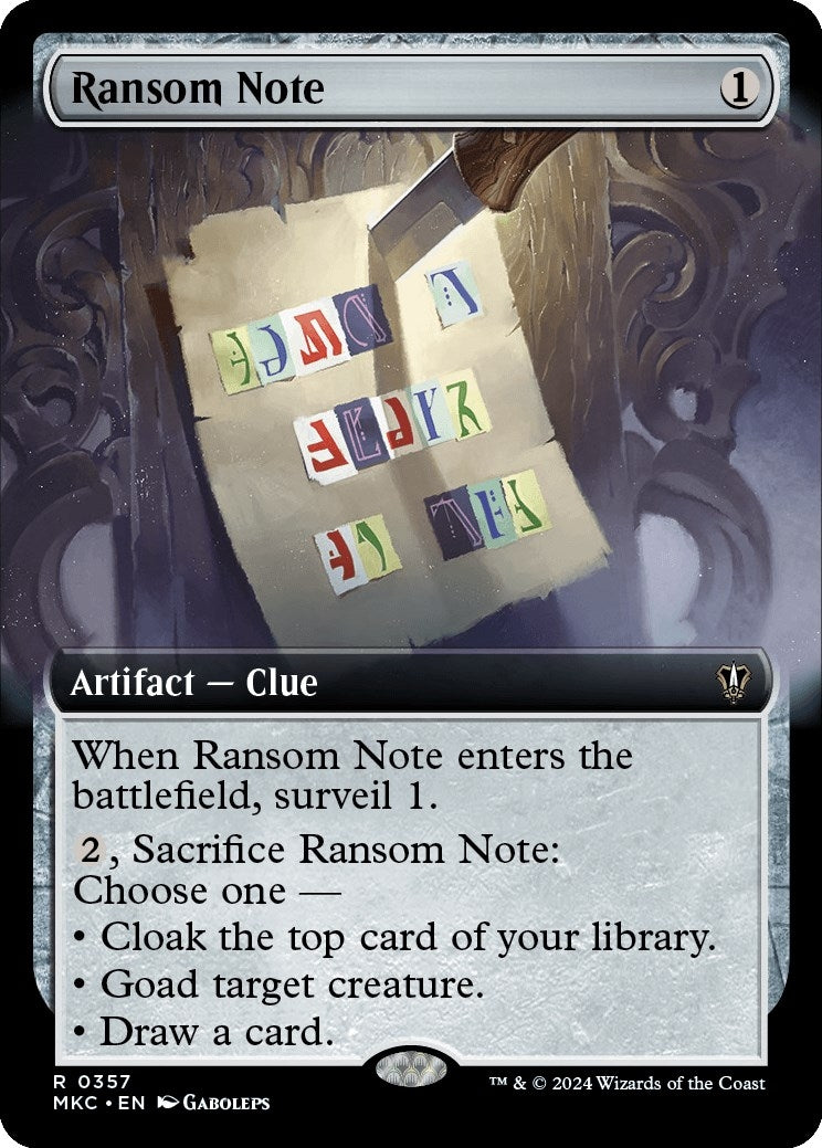 Ransom Note (0357) (Extended Art) (357) [MKC] - MTG Single