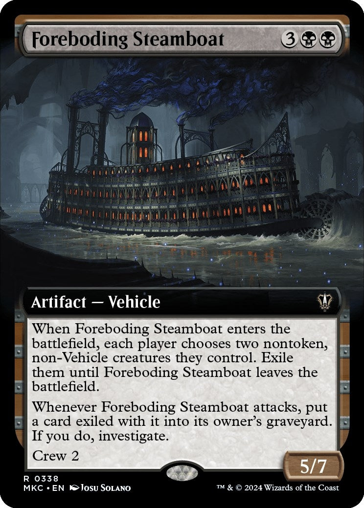 Foreboding Steamboat (Extended Art) (338) [MKC] - MTG Single