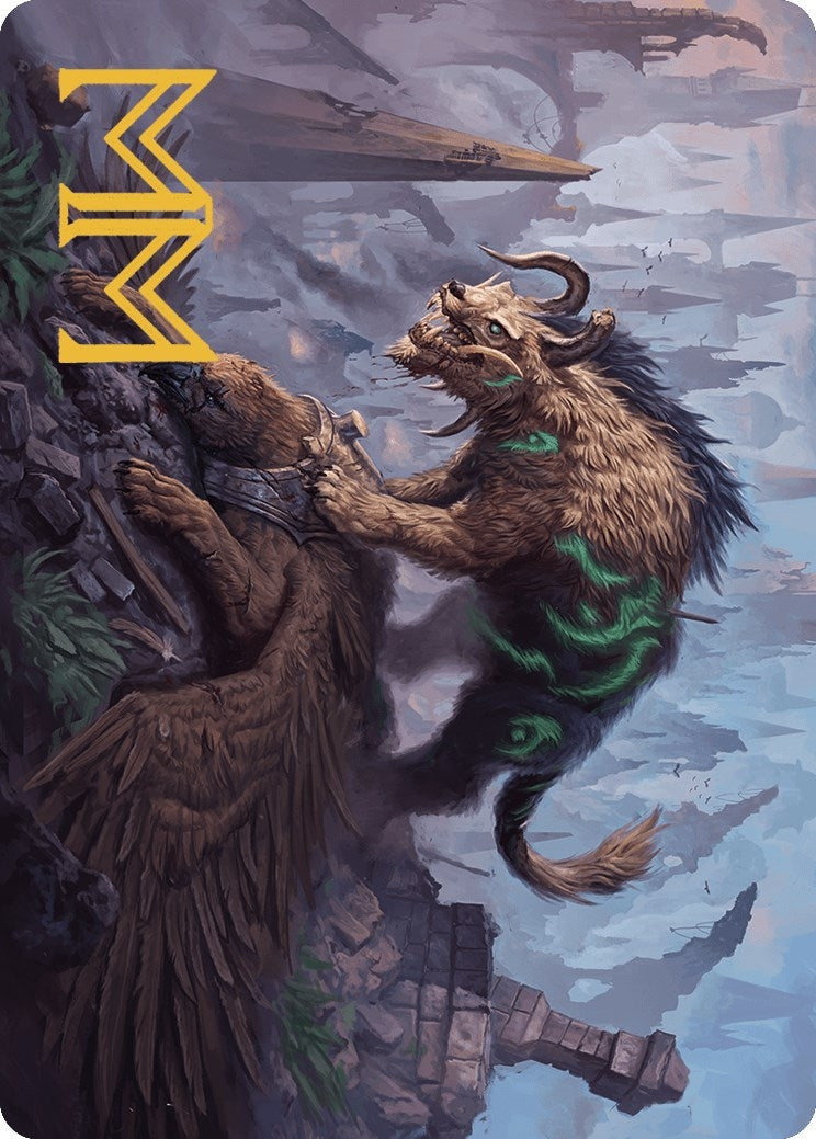 Image for Axebane Ferox Art Card (Gold-Stamped Signature) (13) (Murders at Karlov Manor) - Magic: The Gathering