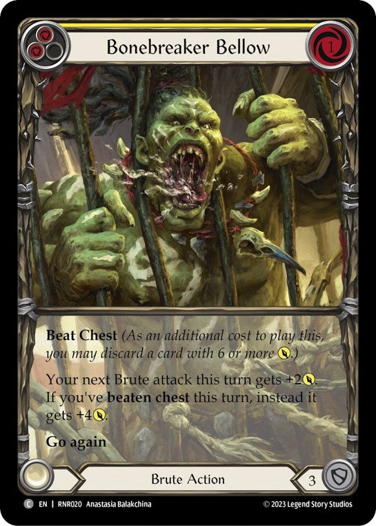 Bonebreaker Bellow (Yellow) (20) - Flesh and Blood TCG Single
