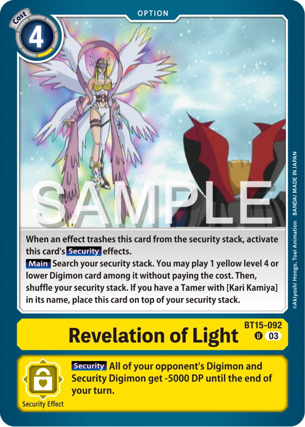 Revelation of Light (15092) [BT15] - Digimon Card Game Single