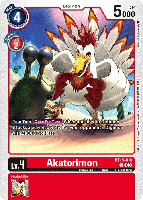 Akatorimon (15010) [BT15] - Digimon Card Game Single