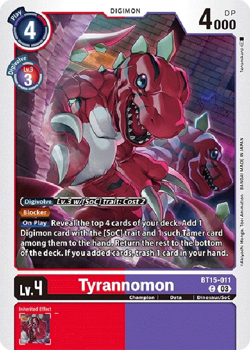 Tyrannomon (15011) [BT15] - Digimon Card Game Single