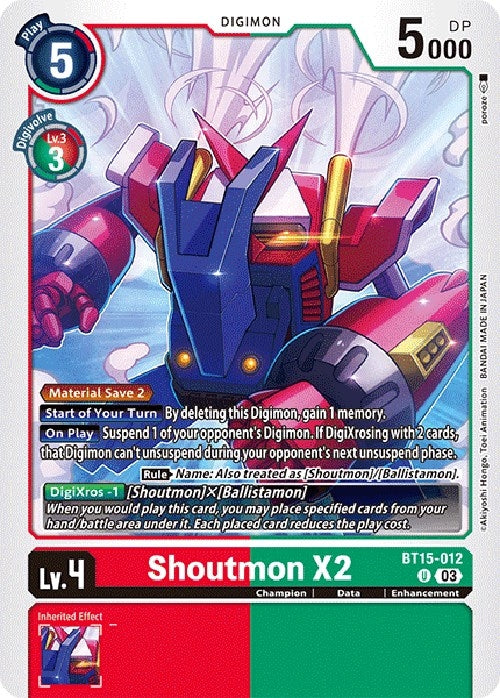 Shoutmon X2 (15012) [BT15] - Digimon Card Game Single