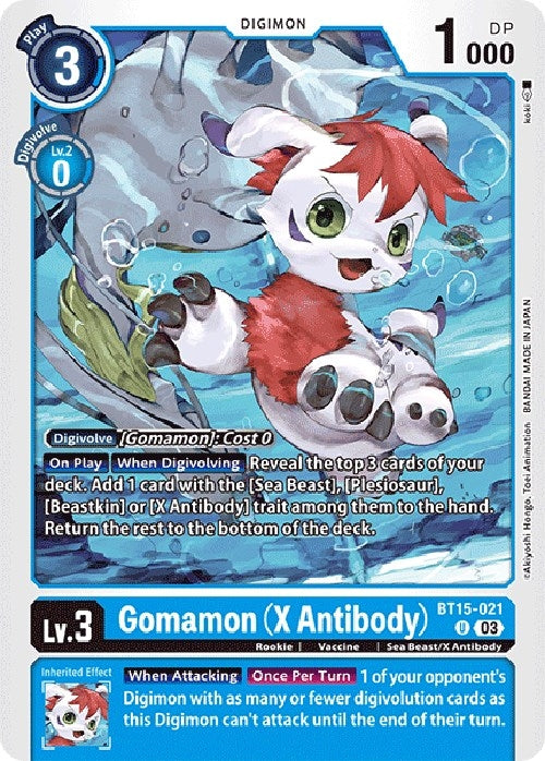 Gomamon (X Antibody) (15021) [BT15] - Digimon Card Game Single
