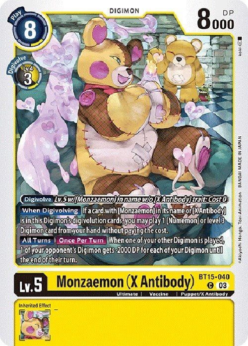 Monzaemon (X Antibody) (15040) [BT15] - Digimon Card Game Single