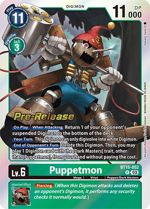 Puppetmon (15052) [BT15_PR] - Digimon Card Game Single