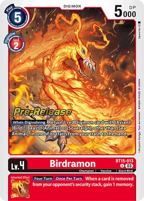Birdramon (15013) [BT15_PR] - Digimon Card Game Single