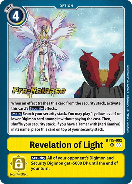 Revelation of Light (15092) [BT15_PR] - Digimon Card Game Single